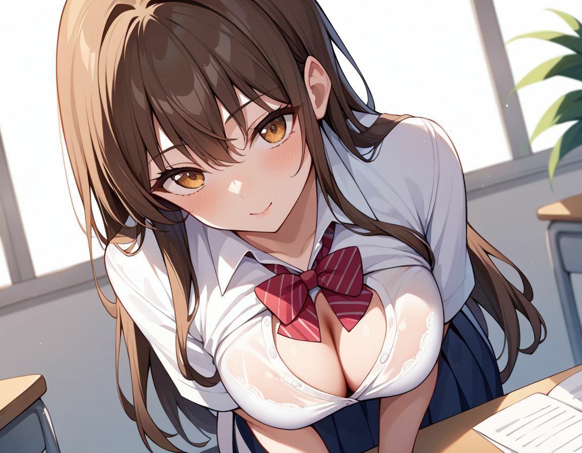 巨乳生徒に理性崩壊 画像1