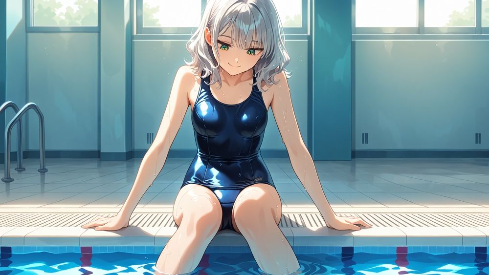 サンプル画像5:【4K】【FANZA専売】爆乳スク水美少女がコーチと放課後のプールで秘密特訓(ニート印刷所) [d_555338]