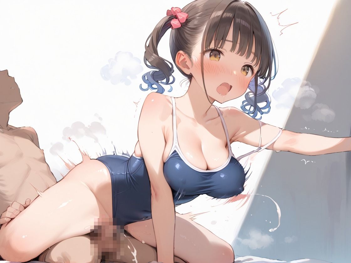 サンプル画像5:巨乳水着女子校生を絶倫チ◯ポで種付け交尾(キューピー) [d_555473]