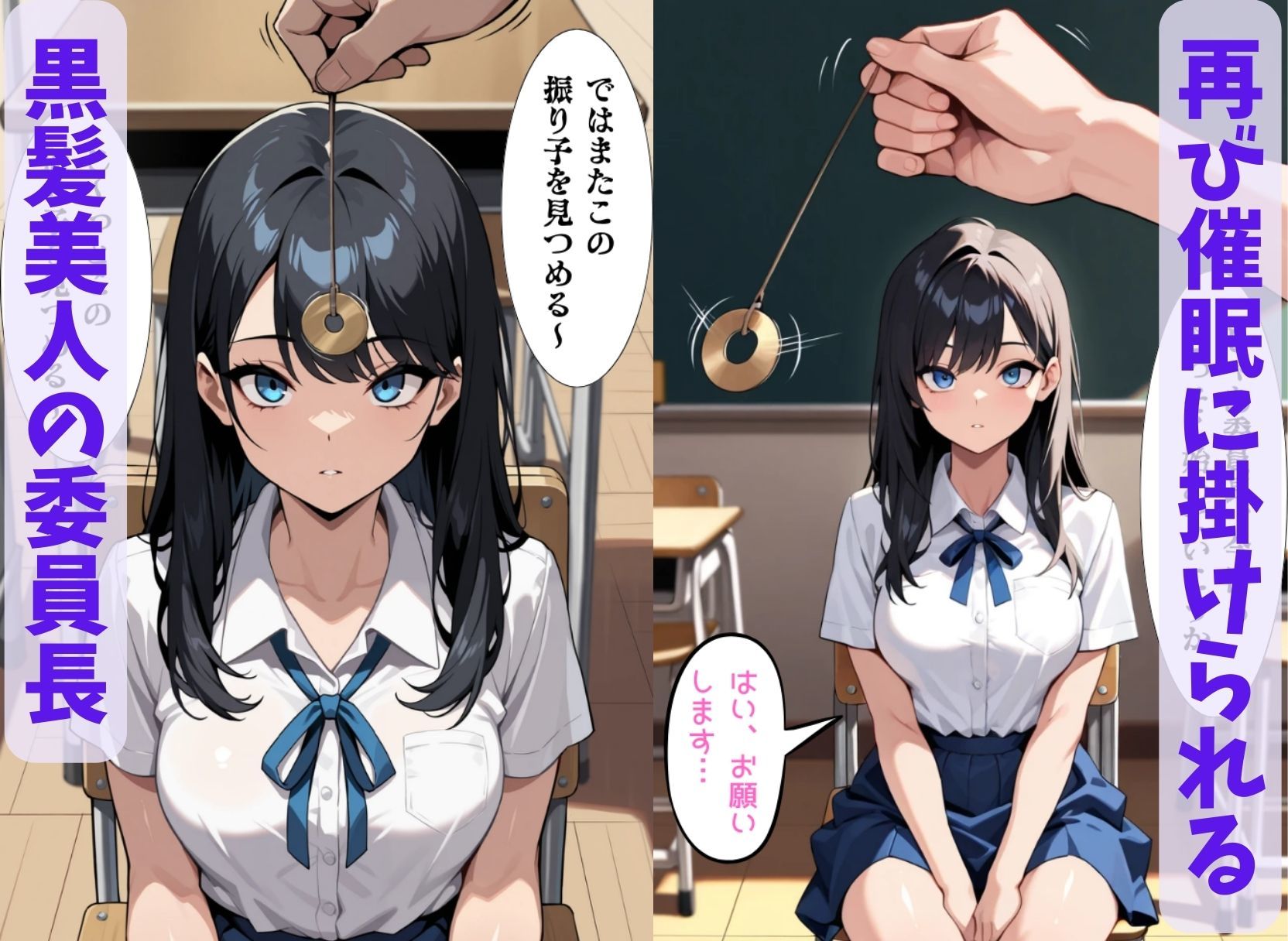 サンプル画像1:委員長は僕の催◯ドール2  時間停止・無意識プレイ編  〜トランス暗示で言いなりの操り人形にマインドコントロール〜(ねむりのまほろば) [d_555553]