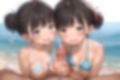子〇たちの初めての水着ビーチ♪