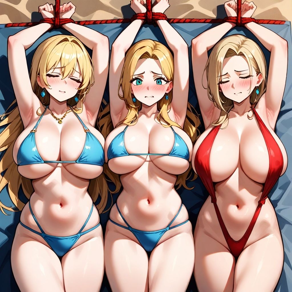 サンプル画像5:フェチコレVol.55 吊り上げ拘束されたスリングショットの巨乳人妻たち（金髪メイン）【総枚数250枚】(満点星) [d_555982]