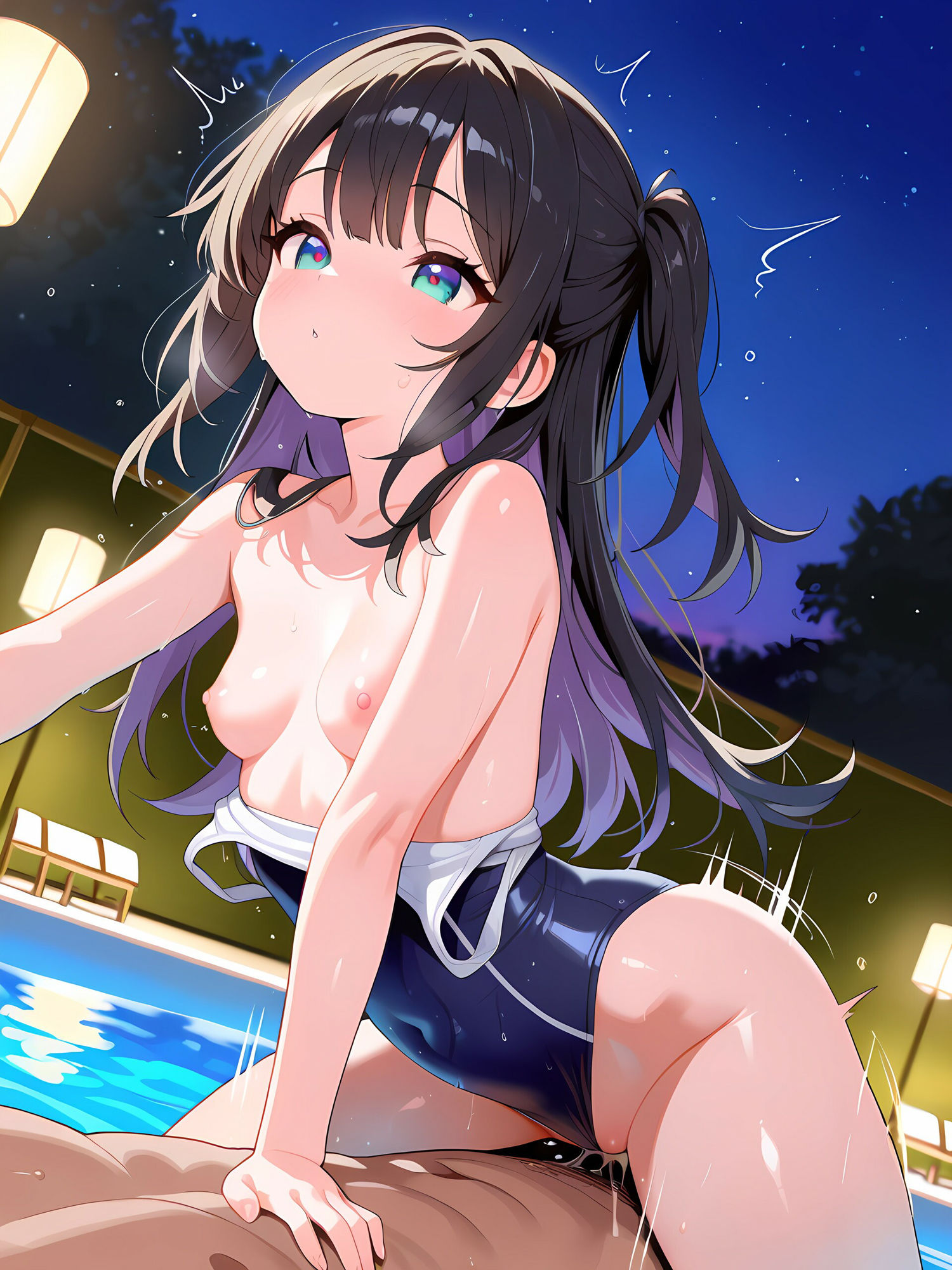 サンプル画像4:ぱっちりまつ毛な美少女とイチャイチャ！@ナイトビーチ2(にょすらもっち) [d_556010]