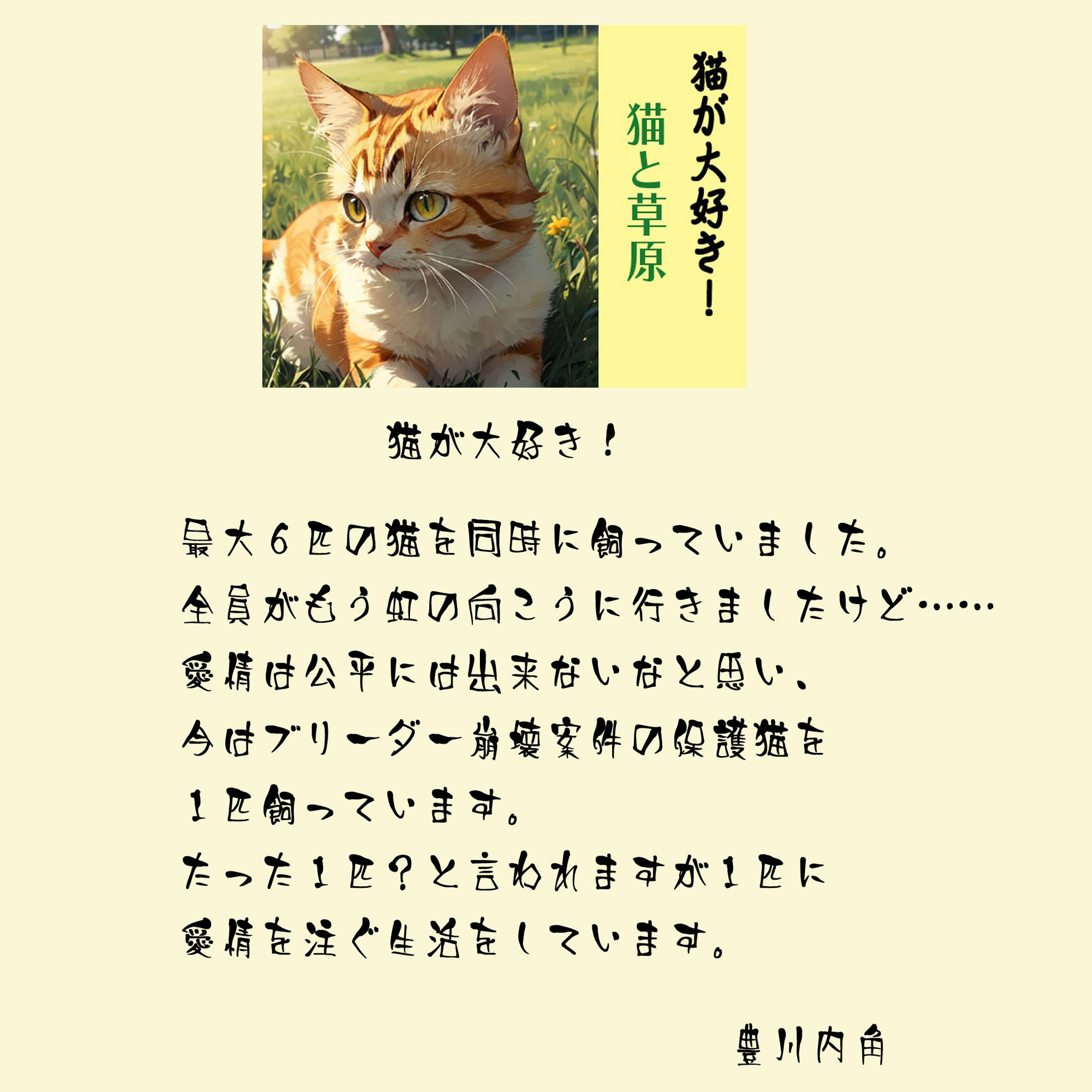 猫が大好き！猫と草原 画像3