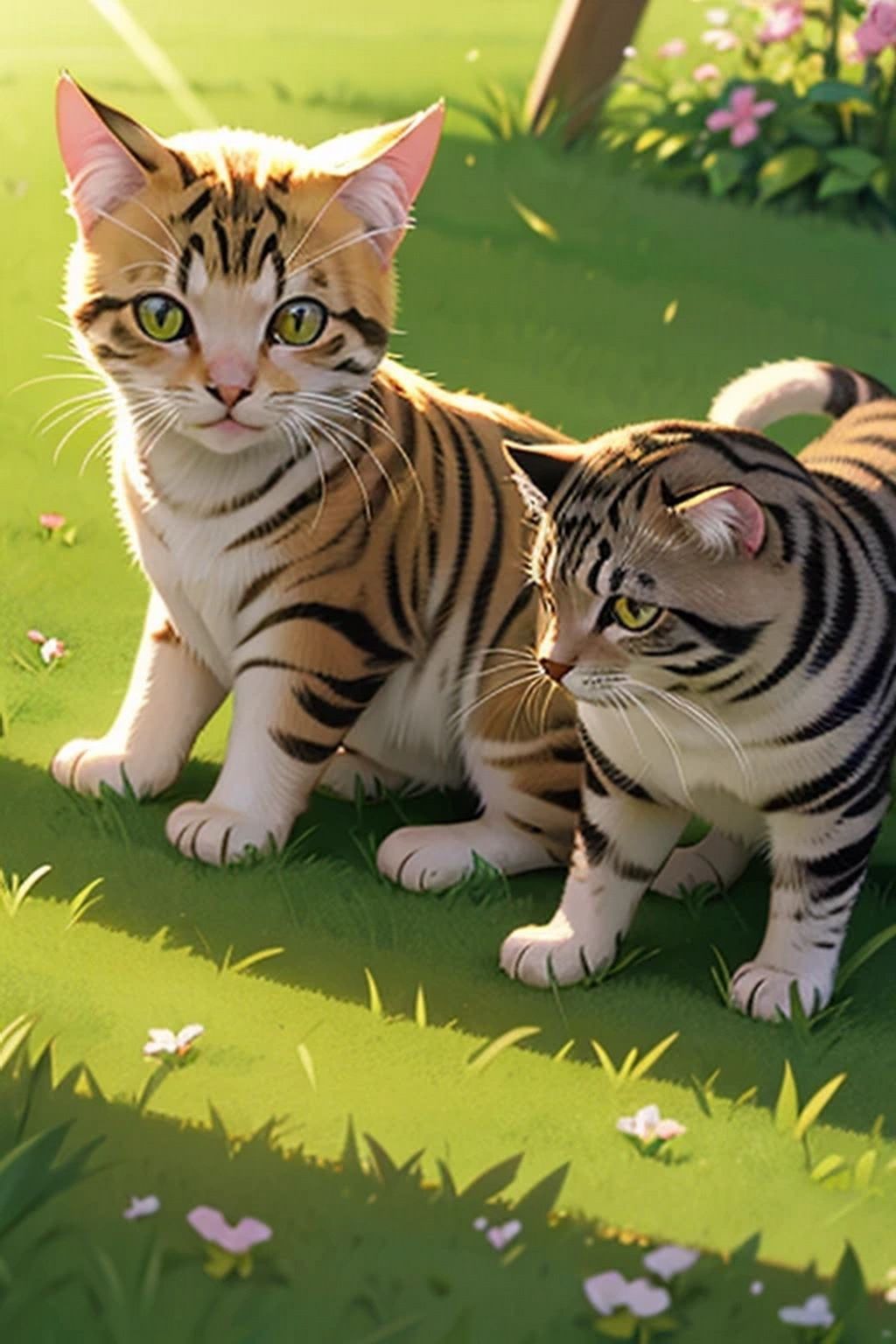 猫が大好き！猫と草原 画像5