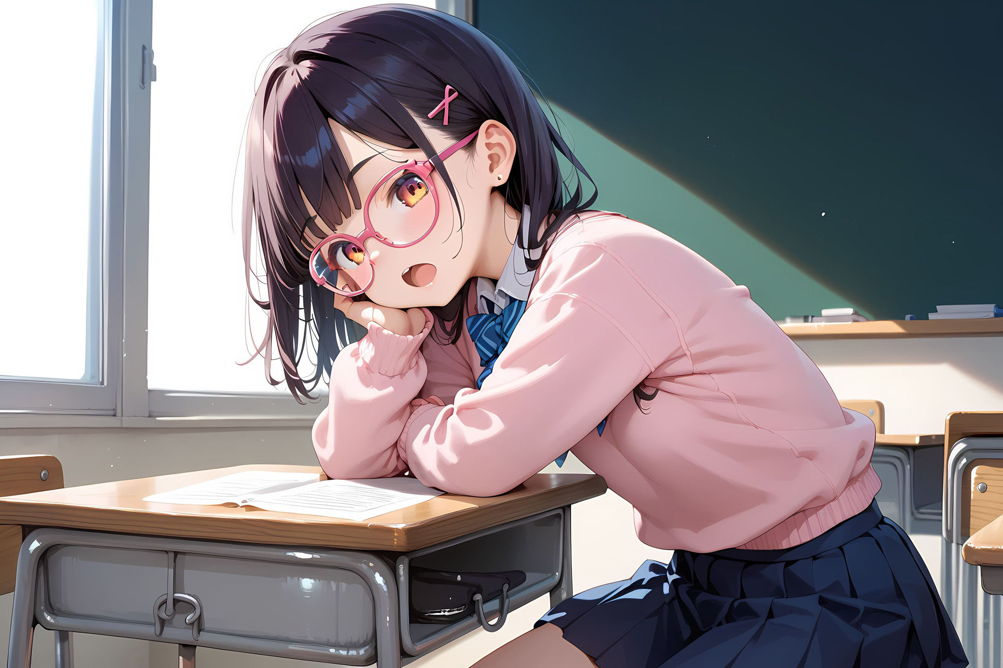 サンプル画像2:無邪気なピンクセーター少女をハメたおす！メガネ少女もーど(駆け抜けて性春) [d_556217]