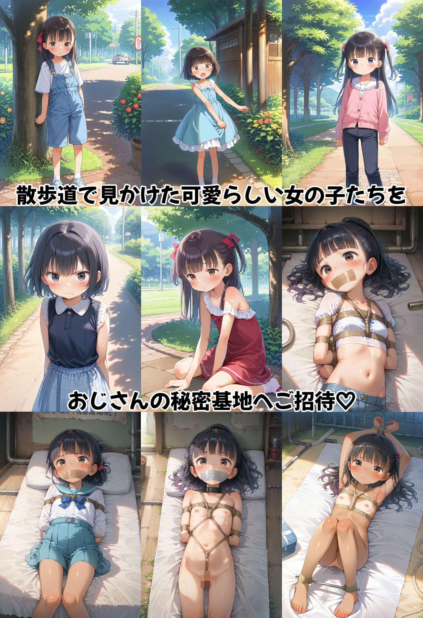 サンプル画像1:かわいそうな目に遭う女の子たち(Kagari-AIart) [d_556234]