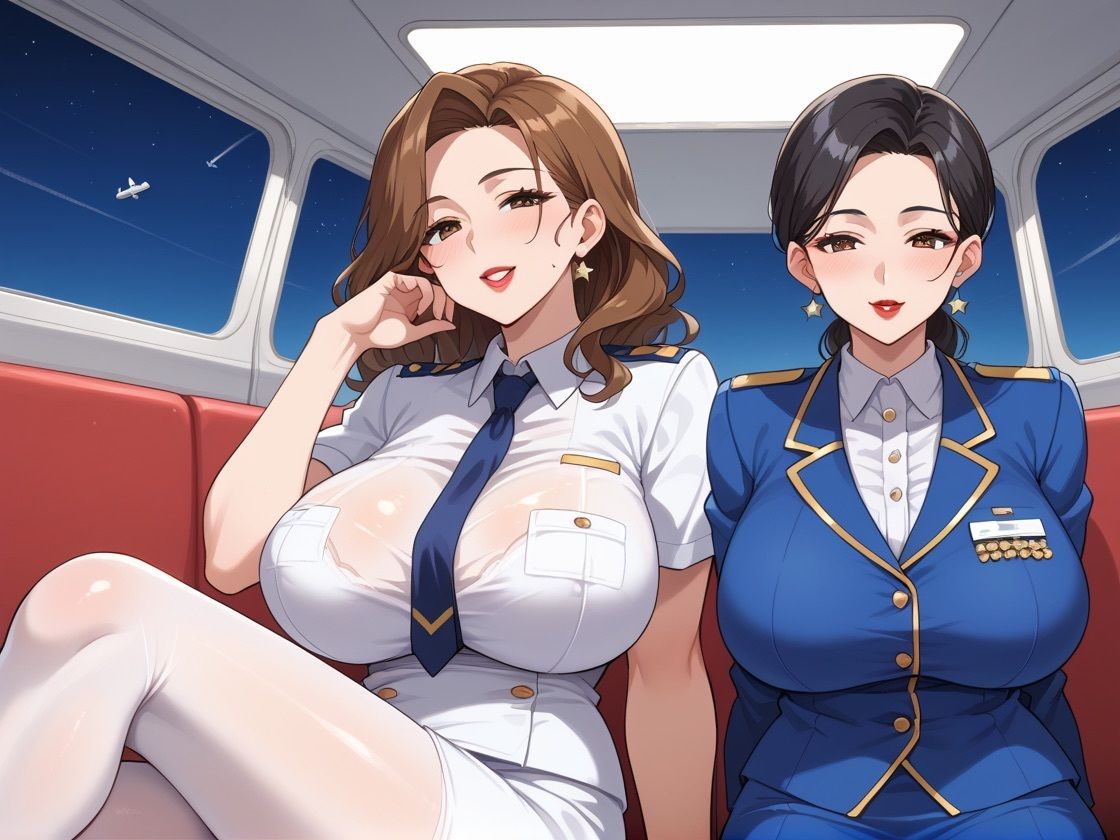 人妻フライトアテンダントとお空で生ハメセックス 画像3