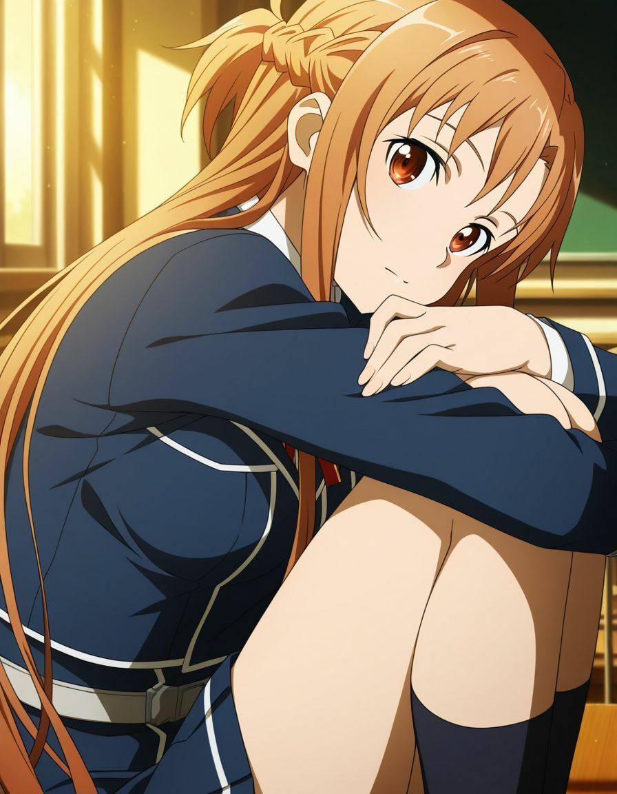 サンプル画像3:ひざ抱きSAOヒロインーアスナ編ー(AI-666-) [d_556508]