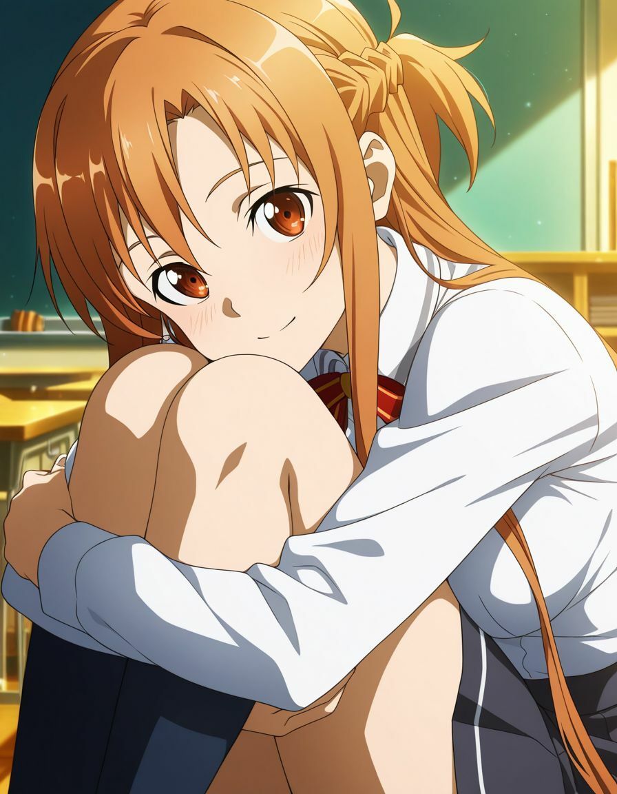 サンプル画像4:ひざ抱きSAOヒロインーアスナ編ー(AI-666-) [d_556508]