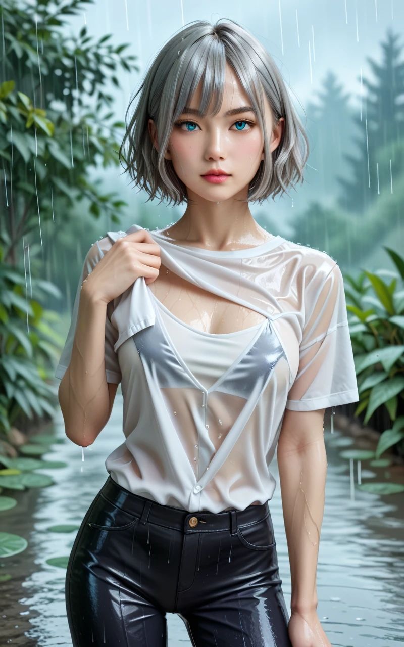 サンプル画像1:AI Book10 -A wet silver-haired woman is hot.-(Karasu Publishing) [d_556541]
