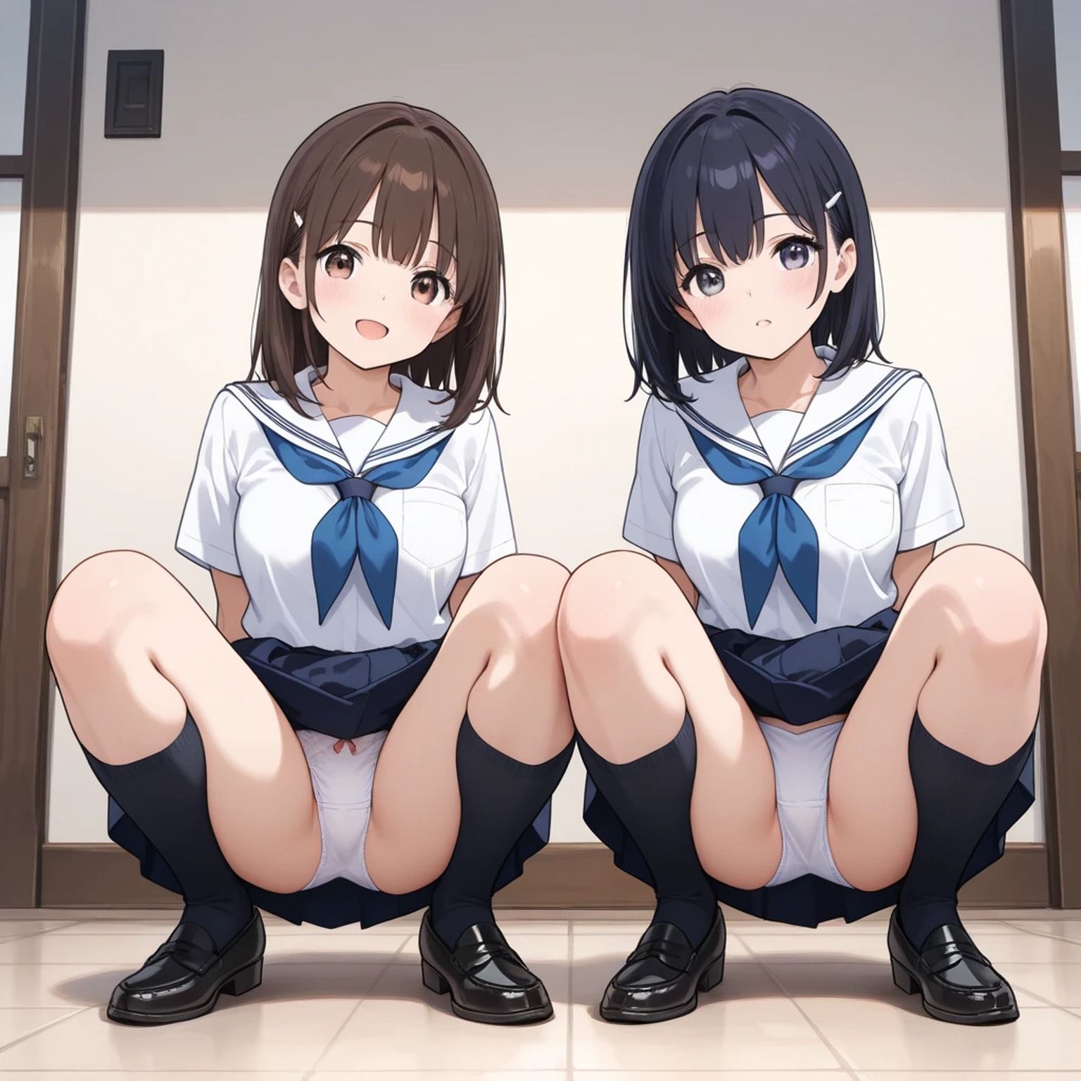 サンプル画像3:パンティーまる見え美少女【AIイラスト集】(ネコネコガール) [d_556669]