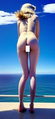 サンプル画像2:高身長足長、9〜10頭身、スーパーモデル級背中美人、お尻小さい、金髪と青い空と海の解放感、おっぱいなしの為格安品！(EROISM‘s OPP-AI) [d_557091]