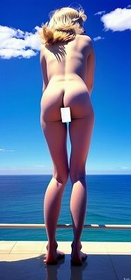サンプル画像3:高身長足長、9〜10頭身、スーパーモデル級背中美人、お尻小さい、金髪と青い空と海の解放感、おっぱいなしの為格安品！(EROISM‘s OPP-AI) [d_557091]