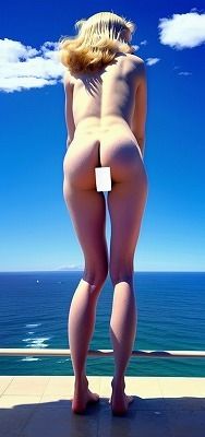 サンプル画像5:高身長足長、9〜10頭身、スーパーモデル級背中美人、お尻小さい、金髪と青い空と海の解放感、おっぱいなしの為格安品！(EROISM‘s OPP-AI) [d_557091]