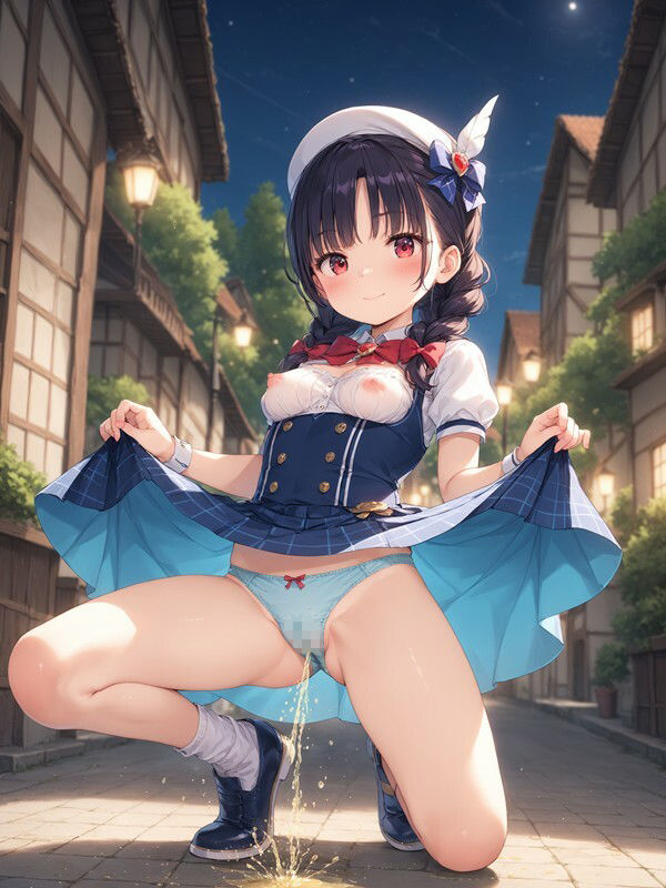 サンプル画像4:乳首の透けた洋服を着たかわいい女の子がパンツをはいたままおしっこをおもらししている画像集(えっふぇれ) [d_557162]