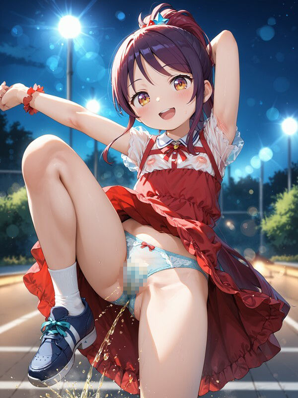 サンプル画像4:乳首の透けた洋服を着たかわいい女の子がパンツをはいたままおしっこをおもらししている画像集2(えっふぇれ) [d_557163]