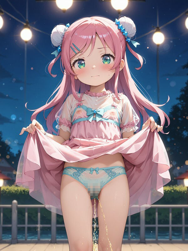 サンプル画像5:乳首の透けた洋服を着たかわいい女の子がパンツをはいたままおしっこをおもらししている画像集2(えっふぇれ) [d_557163]