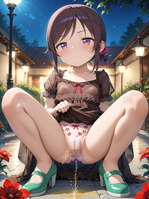 サンプル画像6:乳首の透けた洋服を着たかわいい女の子がパンツをはいたままおしっこをおもらししている画像集2(えっふぇれ) [d_557163]