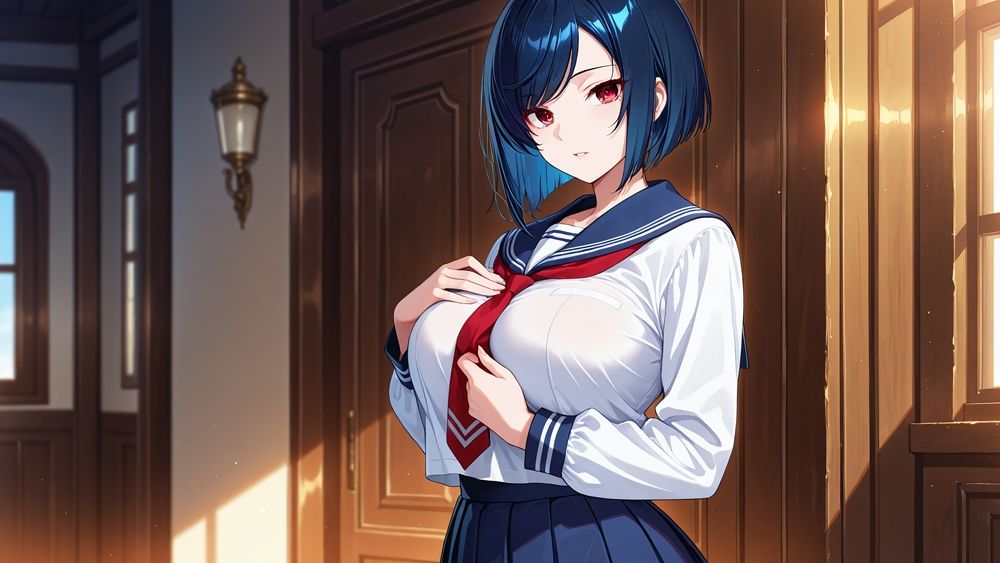 サンプル画像2:【FANZA専売】【4K高画質】爆乳競泳水着姉妹とコーチの放課後種付け指導(ニート印刷所) [d_557209]