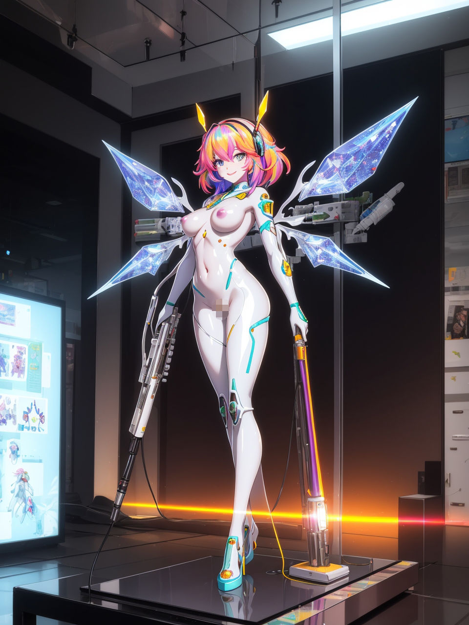 サンプル画像1:メカニカルな美少女たち（ヌード編）〜AIイラスト集〜(くりきんとん) [d_557284]