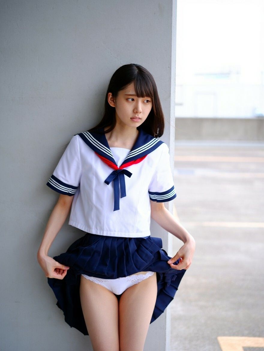 セーラー服のスカートの中 画像1