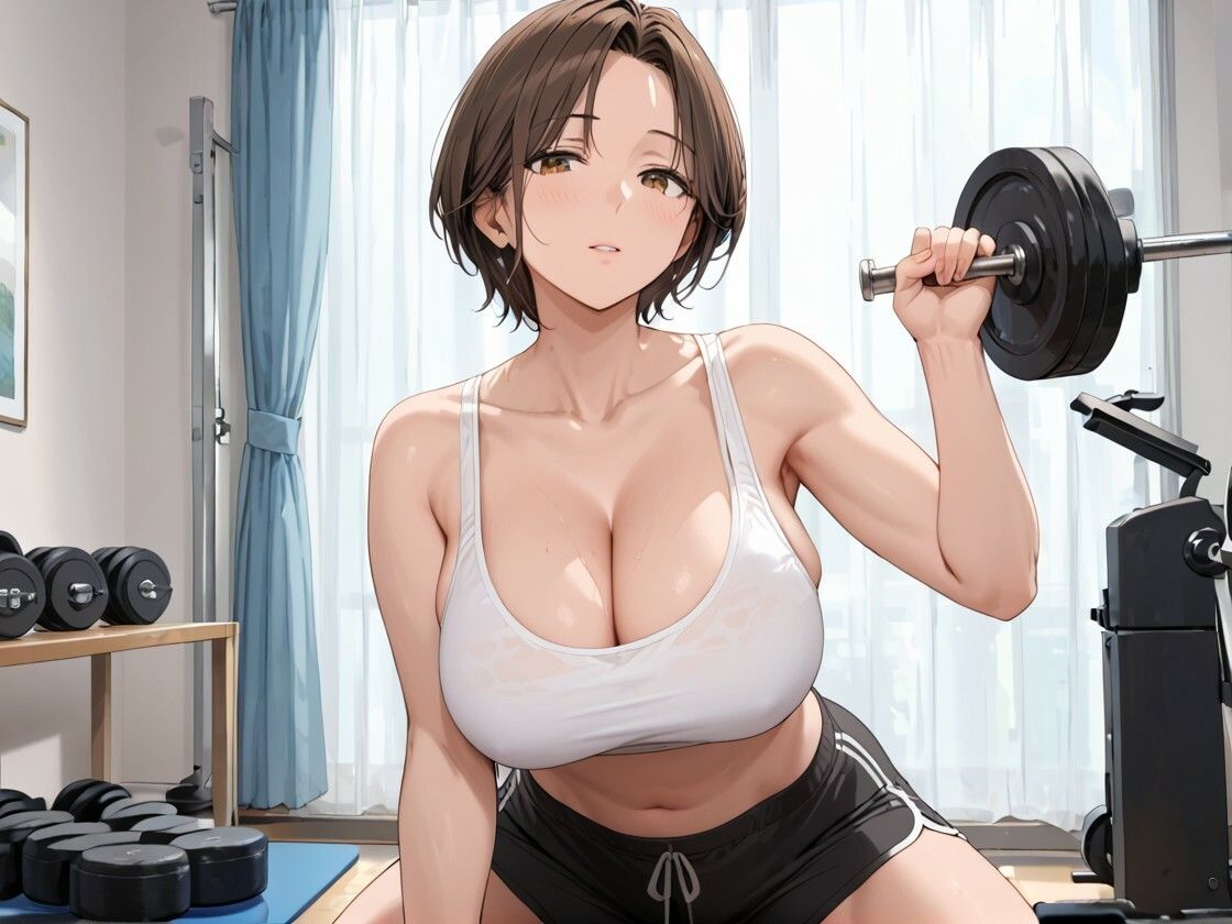 サンプル画像4:爆乳人妻 〜ジムで出会った熟女とイケない関係〜(つきよみくん) [d_557679]