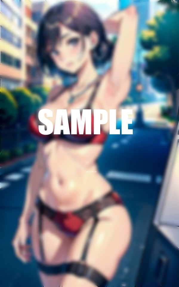 サンプル画像1:街に出没ガーターベルト美熟女痴女たち我慢できない男が遊び濡れ濡れの秘部(AI美女LABO.7) [d_557836]