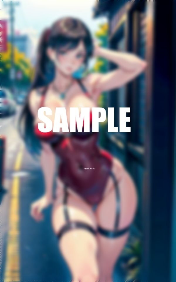 サンプル画像4:街に出没ガーターベルト美熟女痴女たち我慢できない男が遊び濡れ濡れの秘部(AI美女LABO.7) [d_557836]