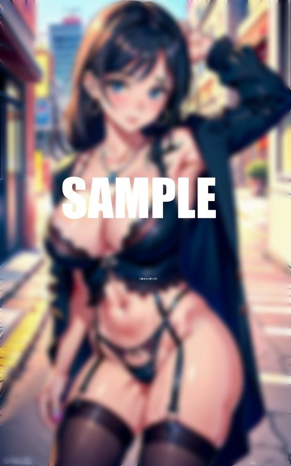 サンプル画像6:街に出没ガーターベルト美熟女痴女たち我慢できない男が遊び濡れ濡れの秘部(AI美女LABO.7) [d_557836]