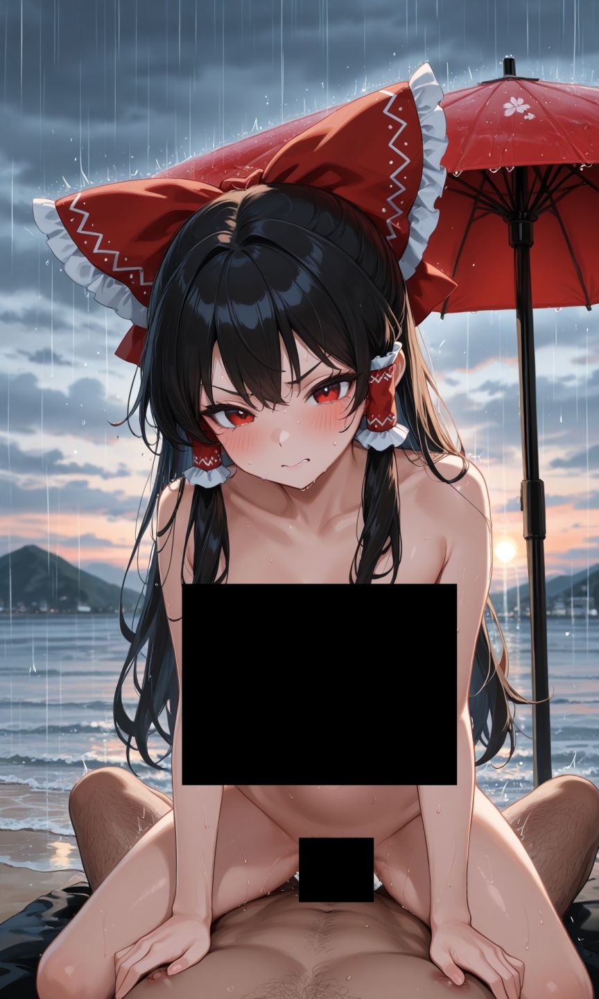 魔理沙は霊夢のえっちな写真を撮りたいようです。vol.30〜春の嵐の夕方の海編〜 画像1
