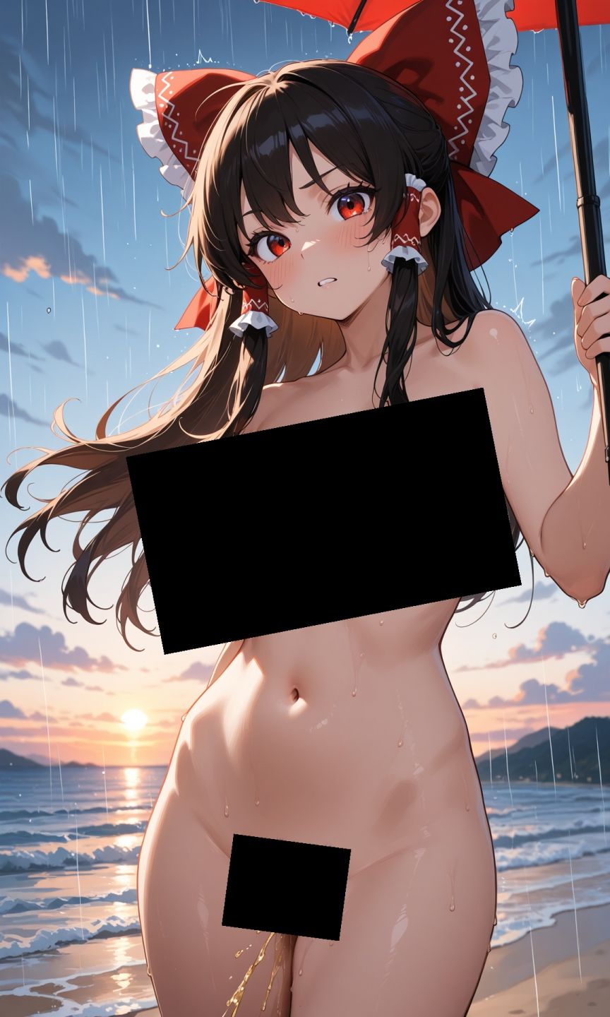 魔理沙は霊夢のえっちな写真を撮りたいようです。vol.30〜春の嵐の夕方の海編〜 画像3