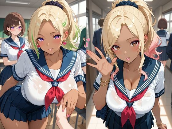 サンプル画像1:ギャル達によるチェリー狩り(ビッチパラダイス) [d_558021]