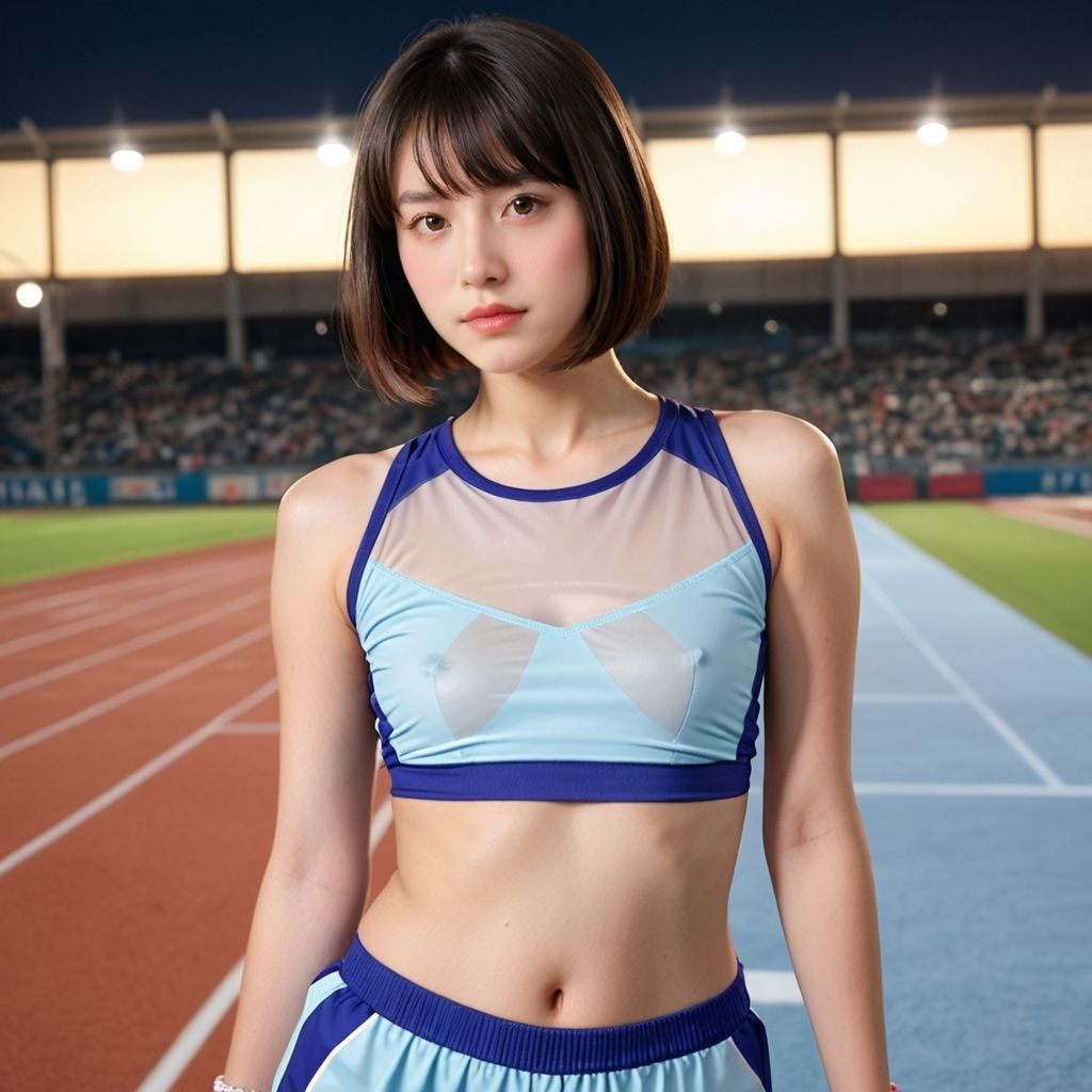 サンプル画像4:Hなユニの陸上女子たち(AI美エロ) [d_558046]