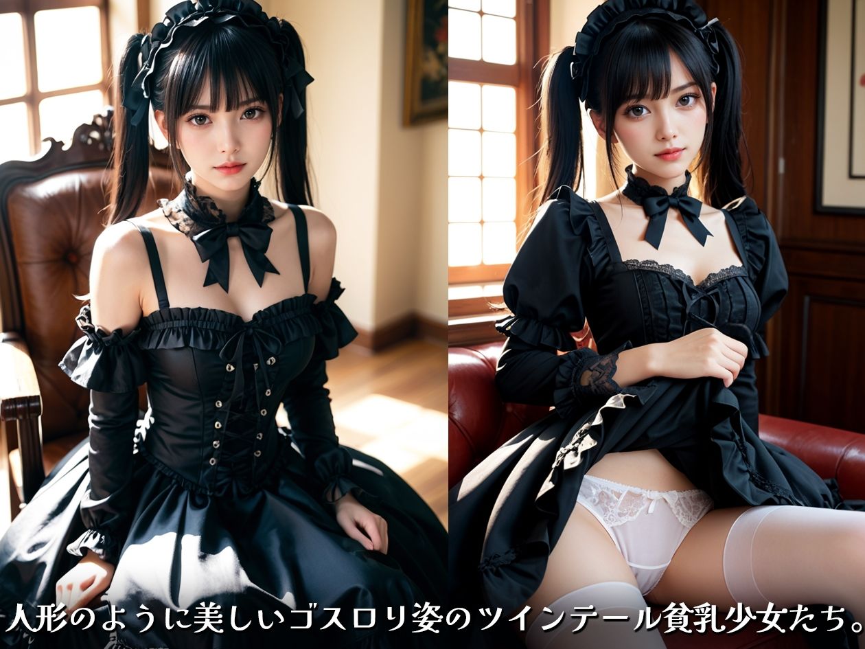 サンプル画像1:ツインテールゴスロリ貧乳少女と着衣生挿入エッチ(おくみ) [d_558168]