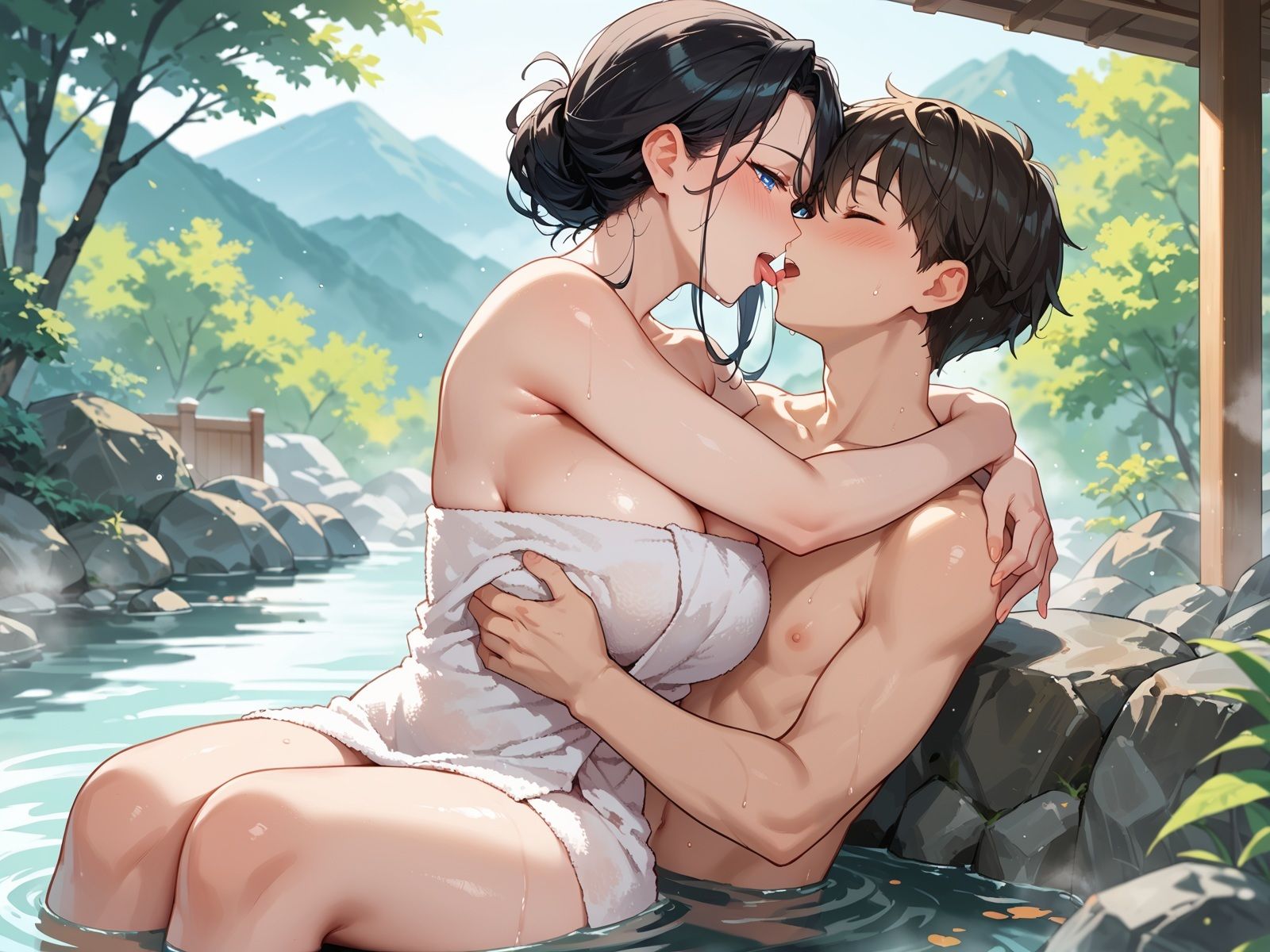 サンプル画像2:【おっぱいを揉む】イラスト集(ホワイトいらすと) [d_558324]