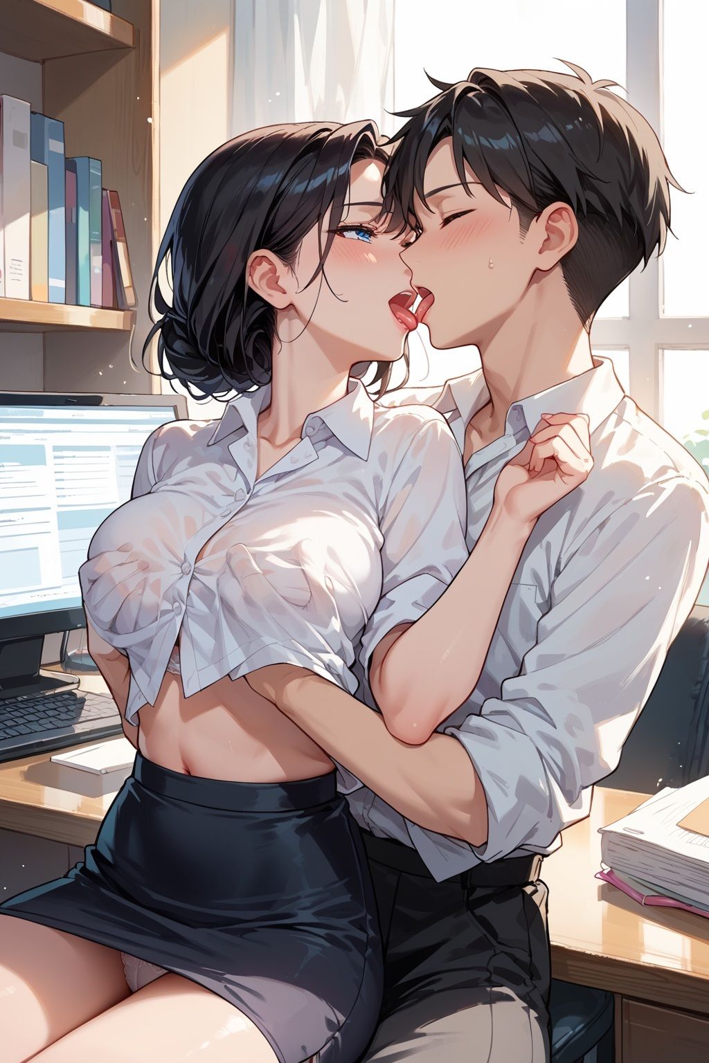 サンプル画像4:【おっぱいを揉む】イラスト集(ホワイトいらすと) [d_558324]