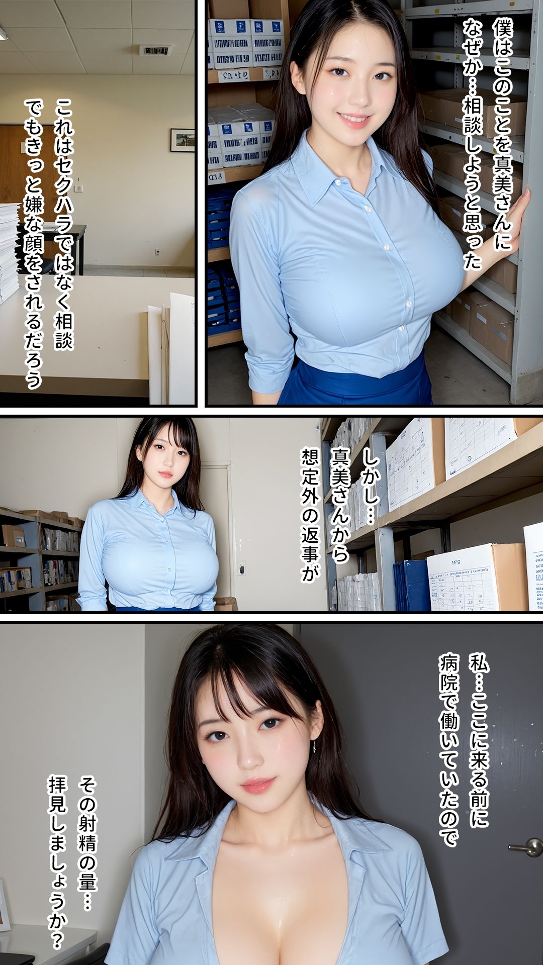 サンプル画像2:パート主婦に倉庫でこっそりザーメンぶっかけ｜顔射・着衣・全身におねだりNTR大量射精｜卑猥モザイク仕様｜最上級AI生成リアル実写系(リアルフェチ松茸堂＆卑猥モザイク職人) [d_558373]