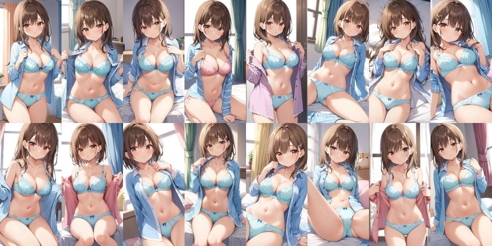 サンプル画像5:パジャマを脱いで誘惑してくる彼女【500枚】(女子高生) [d_558427]