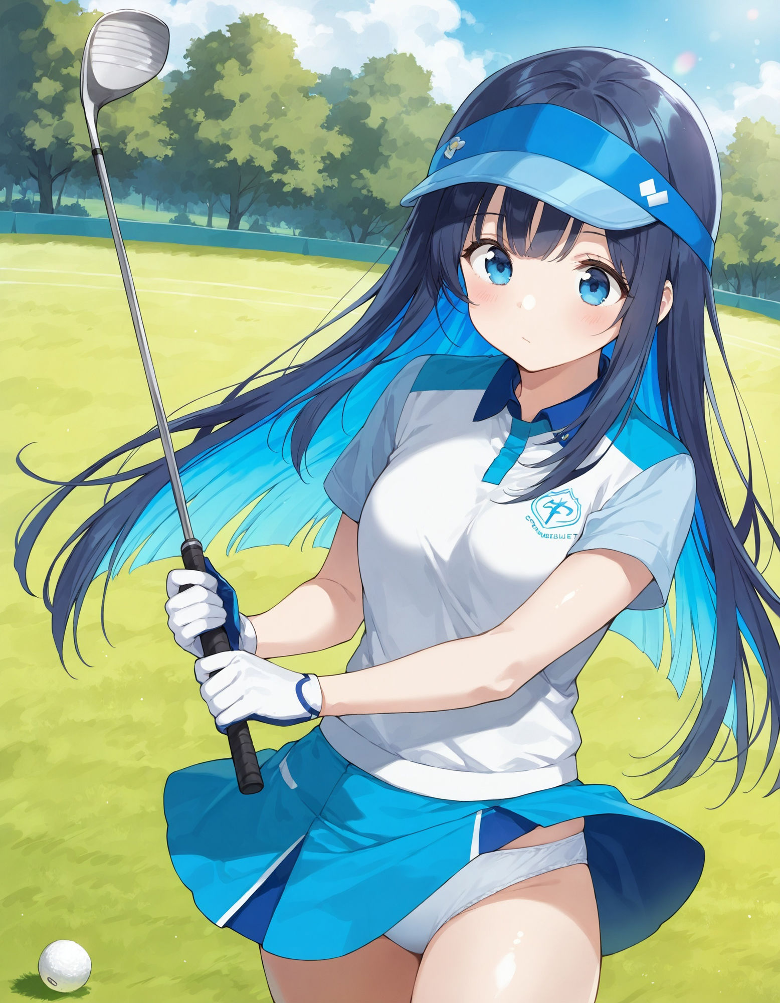 サンプル画像1:ゴルフウェアでパンチラ(D.P.H.) [d_558507]