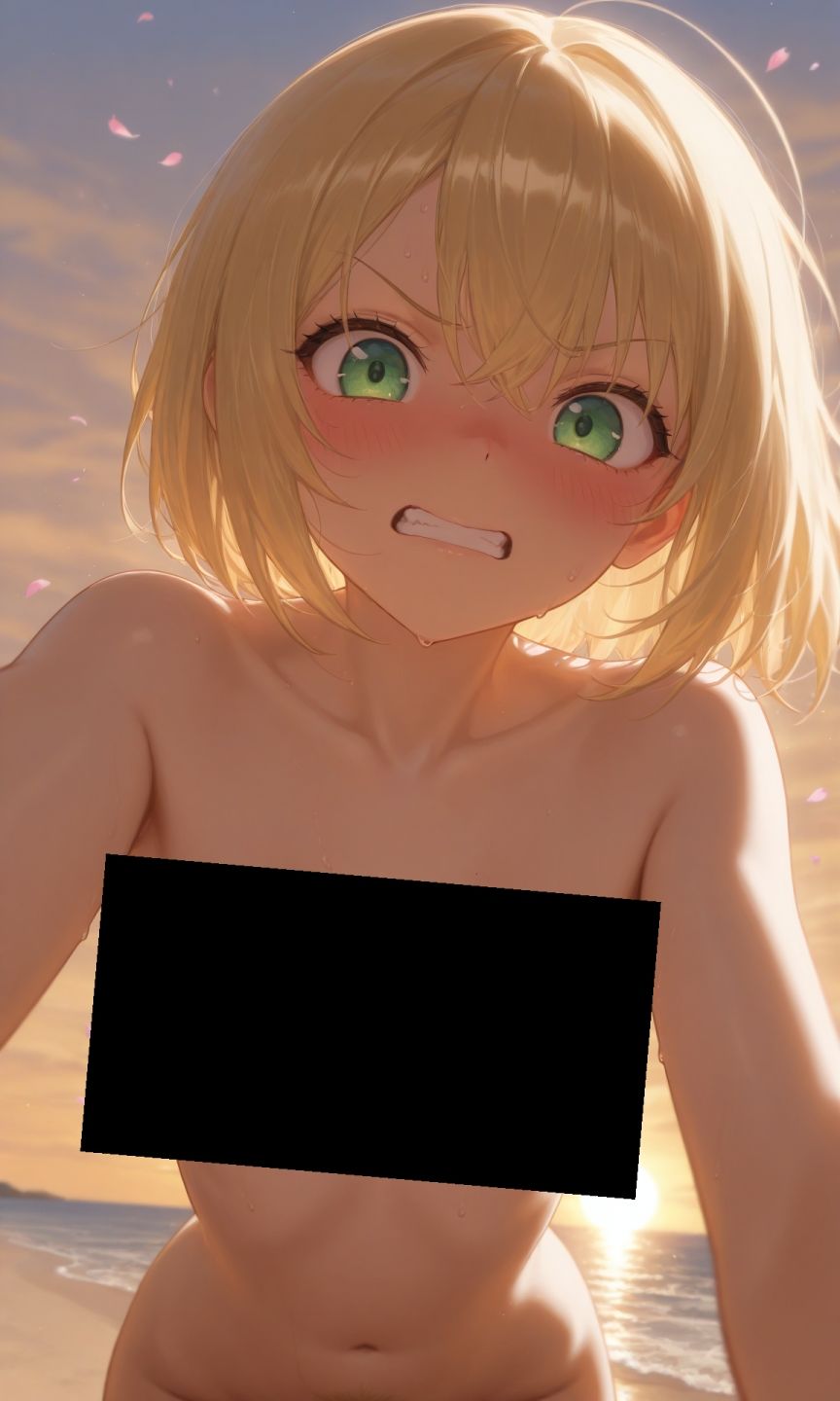 金髪貧乳美少女のえっちな写真集vol.22〜春の砂嵐の朝の海編〜 画像2