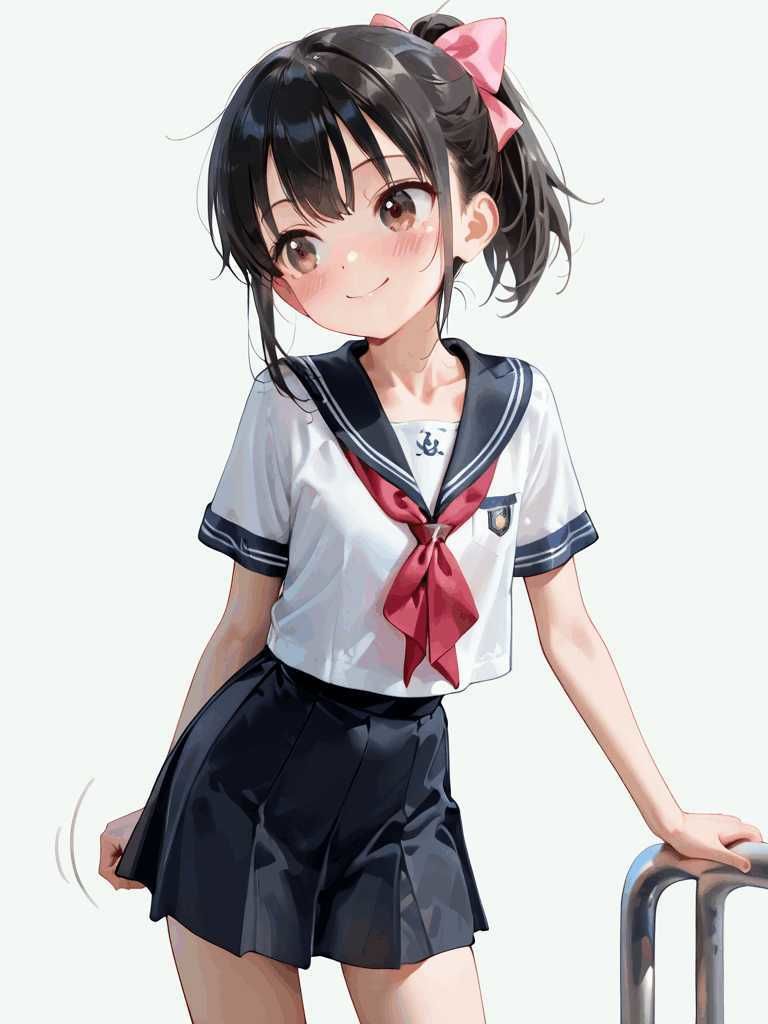 ポニーテールとセーラー服 S 画像1