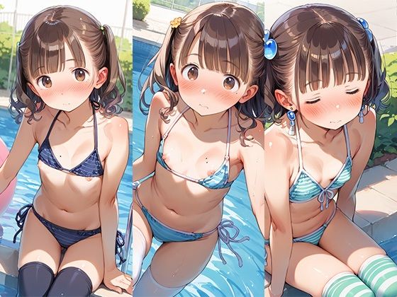 サンプル画像5:プールサイドで性指導  水着のちっぱいを食べまくる(くんにくまん) [d_558847]