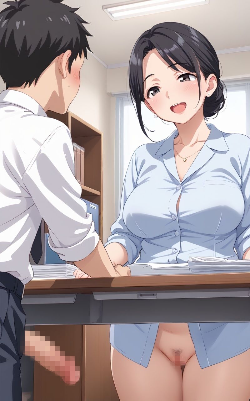 爆乳人妻上司と残業…声、我慢できますか？_2