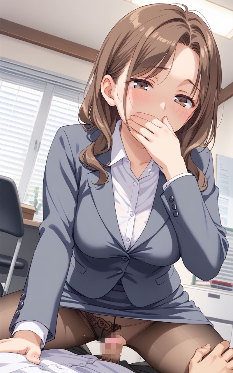爆乳人妻上司と残業…声、我慢できますか？_3