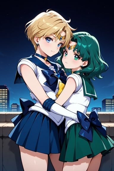 セーラーウラ◯スとネ◯チューンの百合プレイ 画像1