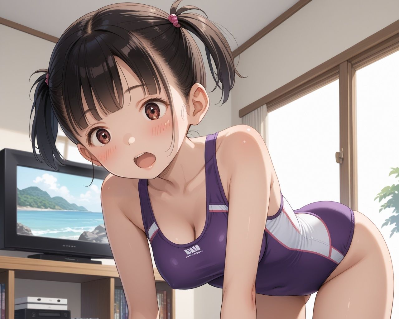 サンプル画像6:巨乳ロリ卑猥温泉 水着孕ませプレイ(あめりかん極太ロリロリそーせーじ) [d_559059]