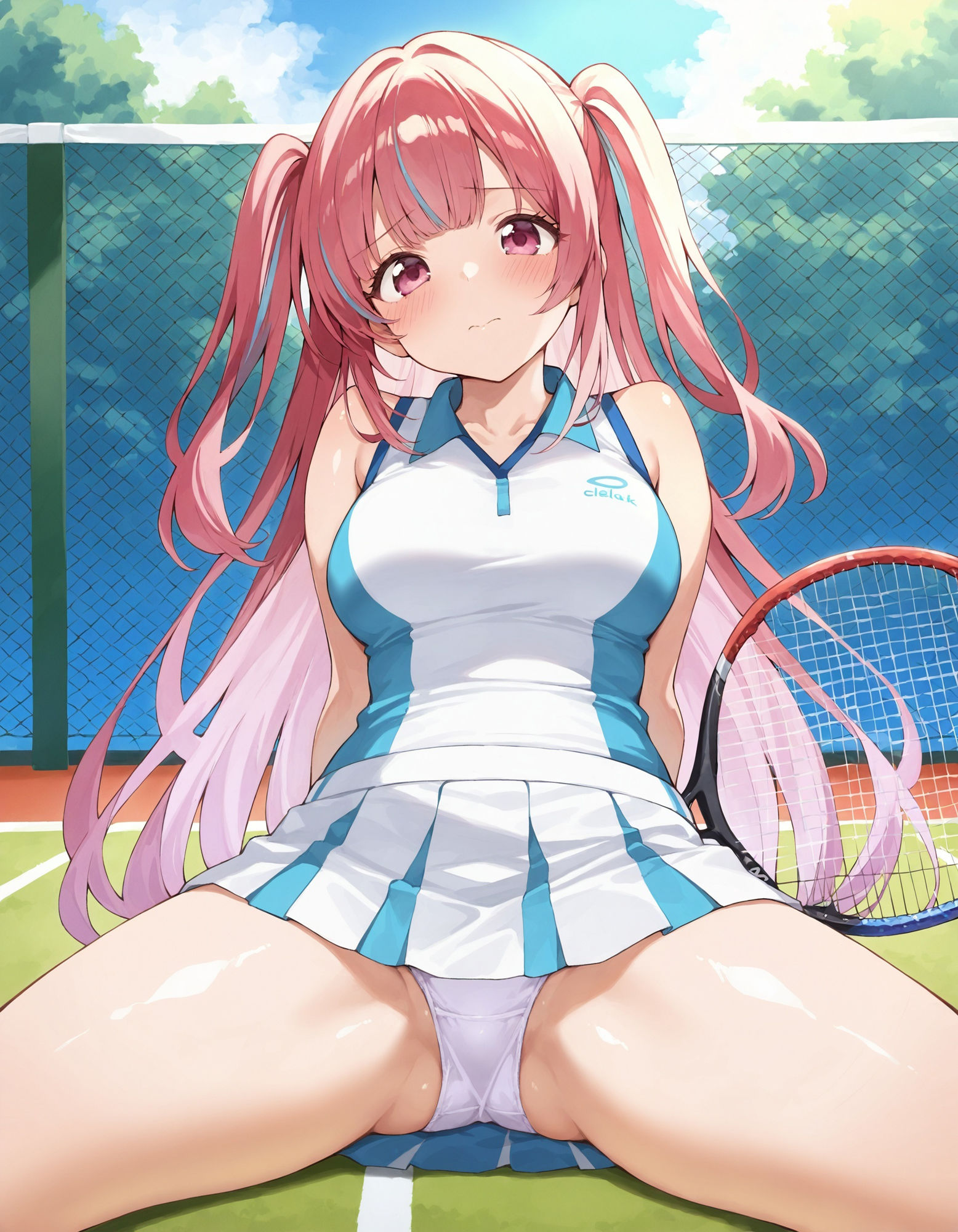 サンプル画像1:テニスウェアで開脚パンチラ(D.P.H.) [d_559171]