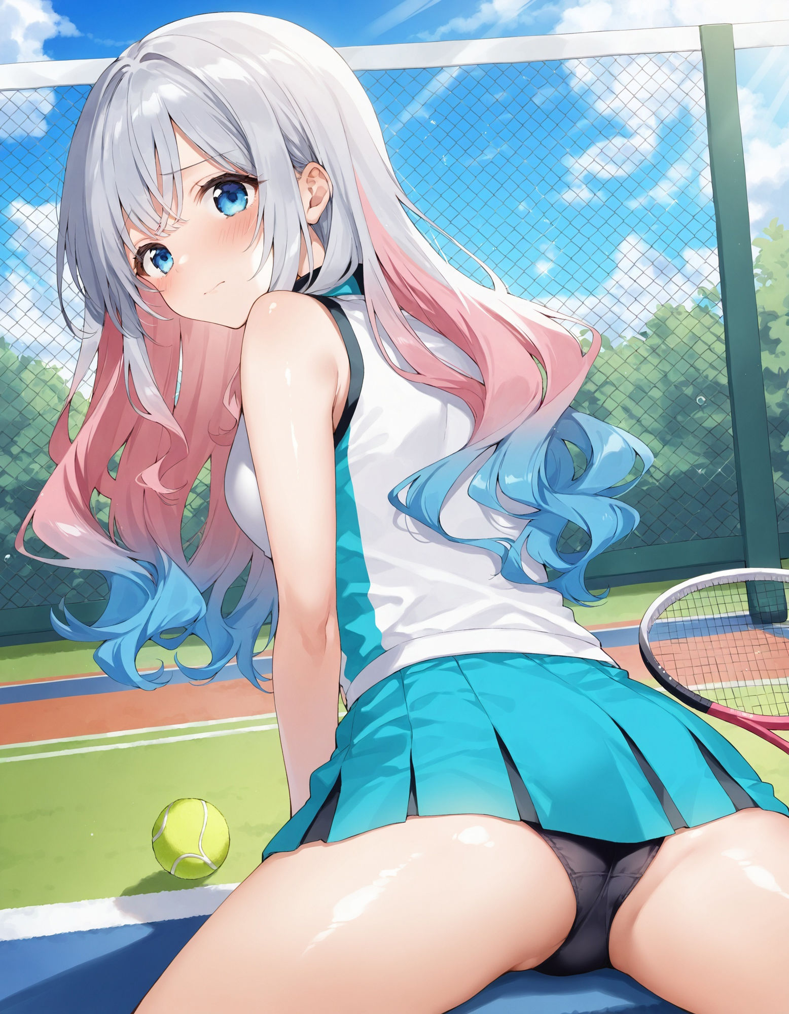 サンプル画像2:テニスウェアで開脚パンチラ(D.P.H.) [d_559171]