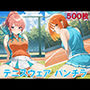 テニスウェアで開脚パンチラ